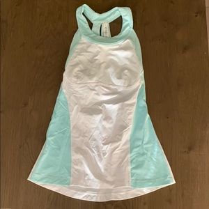 Lululemon White and Turquoise Top